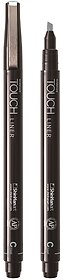 Ручка капиллярная  TOUCH Liner серый холодный, наконечник долото, TOUCH
