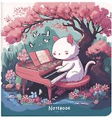 Записная книжка 170*170мм 40л "Cat`s symphonie" soft-touch ламинация, скоба
