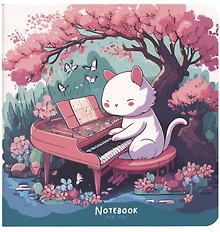 Записная книжка «Cat`s symphonie» 170х170 мм, 40 листов, скрепка, MESHU
