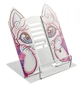 Подставка для книг/учебников "КОТ" белая, металл., фигурная вырубка