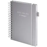 Книга для записей А5 80л кл. "Calipso" серый, иск.кожа, резинка, гребень