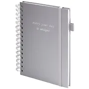 Книга для записей А5 80л кл. "Calipso" серый, иск.кожа, резинка, гребень