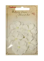 Анютины глазки, набор двойных цветочков 5 штук, белый