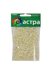 Бусины пластиковые (G04) (7708436) (3х6мм) (25гр.) (белые) (упаковка)
