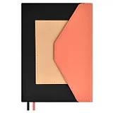 Ежедневник недат. А5 160л "Руффо" чёрный, розовый, бежевый, иск.кожа, тв.переплет, офсет, ляссе