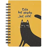 Записная книжка А6 120л кл. "Silly", черный кот, мягк.переплет, спираль