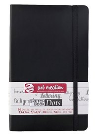 Скетчбук А5 80л тчк. "Art Creation" 80г/м2, черн.тв.обл., резинка