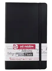 Скетчбук А5 80л тчк. "Art Creation" 80г/м2, черн.тв.обл., резинка