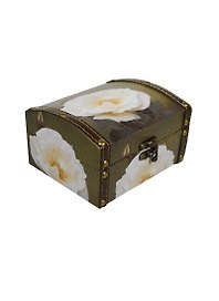 Шкатулка-сундучок дерево и искусственная кожа Чайная роза (13,5х15х9) (175248)