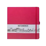 Скетчбук 20*20 80л "Sketchmarker" маджента, 140г/м2, слоновая кость, тв.обл.