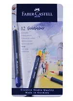 Карандаши цветные 12цв Goldfaber, метал.кор, Faber-Castell