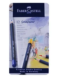 Карандаши цветные 12цв Goldfaber, метал.кор, Faber-Castell