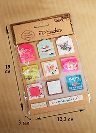 Стикеры 3D квадратные, 11шт (D26001057С)