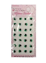 Наклейки глазки бегающие с ресничками, 28 шт, 0.8 см, зелёные