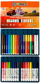 Набор для дет.творч. 32 предмета "HAPPY CARS" (фломастеры, штампы) к/к, Silwerhof