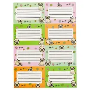 Наклейки для тетрадей «Мопсы фр-фр», 24 штуки