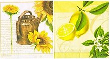 Наб. салф. для декупажа Лейка и подсолнухи/Лимоны на желтом (4845/5096) (2шт)