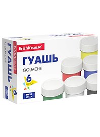 Краски гуашевые 06цв 17мл "Basic" ErichKrause