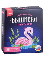 Набор для творчества LORI. Вышивка пайетками "Фламинго"