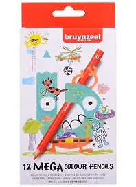 Карандаши цветные 12цв "Kids Mega" утолщенные Bruynzeel