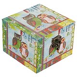 Шкатулка Две совы на голубом (12х12х9) (МДФ) 12-06654-DH3016-3