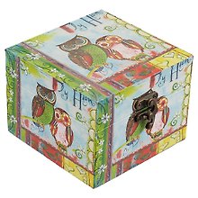 Шкатулка Две совы на голубом (12х12х9) (МДФ) 12-06654-DH3016-3