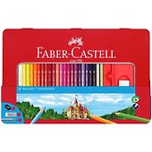 Карандаши цветные с ластиком, Faber-Castell, 48 цветов - 0