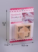 Печати резиновые на деревянной основе, угловые, 2 вида (блистер) (11-24347-N-12)