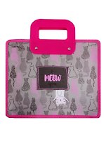 Папка для тетрадей А4 "I Meow You" 33,5*26, молния, ручки, расширение, пластик+текстиль