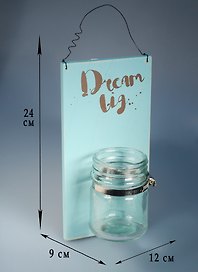 Декор настенный с баночкой (12х24) (мдф, стекло) (7503)