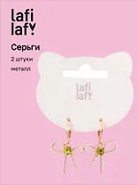 Сережки Бантики (2шт) (металл) (12-253004-С23) (Lafilaf)