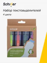 Текстовыделители "ECO", 4 штуки, 1-4 мм, Schiller