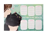 Расписание уроков А4 "Обнимашки" мел.картон, полноцв.печать, выб.УФ-лак