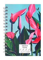 Скетчбук А5 60л "SKETCHBOOK. Яркие цветы", 120г/м2, софт. тач, евроспираль
