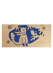 Открытка дерево С Новым Годом Кот с птичкой (31611-31)