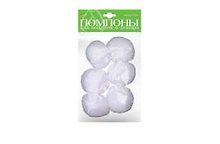 Набор для творчества HOBBY TIME, Помпоны пушистые Белые, 50мм, 6шт