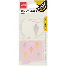 Блок бумаги самоклеящийся "Cute notes" 51*51мм 2*30л, ассорти, Deli