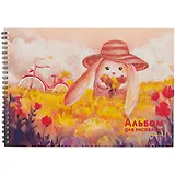 Альбом для рисования Listoff, "Зайка", А4, 20 листов, на спирали