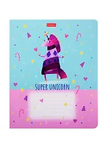 Тетрадь в клетку Hatber, "Волшебный единорог", 12 листов, в ассортименте