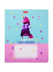 Тетрадь в клетку Hatber, "Волшебный единорог", 12 листов, в ассортименте