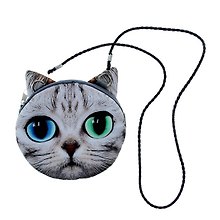 Сумочка мягкая на веревочке Киса большие глаза (15х16х2) (1020958)