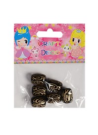 Набор для творчества, Набор бусин Craft Deco, бобы, 6шт. черные с золотом, 1.5см
