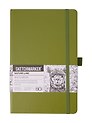 Скетчбук 13*21, 80 листов "Sketchmarker" оливковый, 140г/м2, слоновая кость