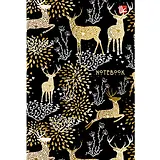 Тетрадь, 100л. А6 клетка Эксмо Орнамент. Золотые олени твердая обложка