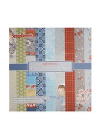 Бумага для скрапбукинга «Однажды Зимой», 24 листа, 15х15 см, 170 г/м2, ScrapBerry's