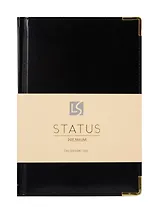 Ежедневник дат. 2026г. А5 176л "Status" черный, 7Б, тв.переплет, иск.кожа, обл.поролон, мет.уголки, тонир.блок, цв.торец, ляссе, инд.уп