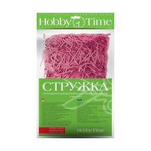 Гофрированная декоративная бумажная стружка, 3 мм, 50г, насыщенный розовый , Hobby Time
