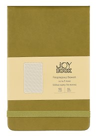 Блокнот А6- 100л лин. "Joy Book. Оливковый" 7БЦ, иск.кожа, тонир.блок, скругл.углы, горизонт.резинка, карман