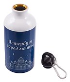 Бутылка с карабином СПб Петербург-город мечты (металл) (500мл) (БМ2025-38) - 2