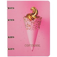 Тетрадь на кольцах «My dreams. Golden ice cream» 100 листов в клетку, А5, сменный блок - Unnika